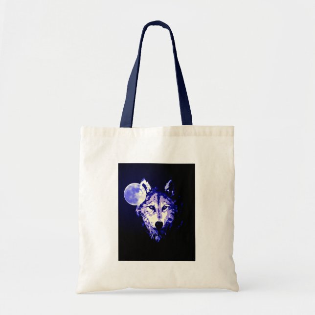 Wolf & Moon Tote Bag (Front)