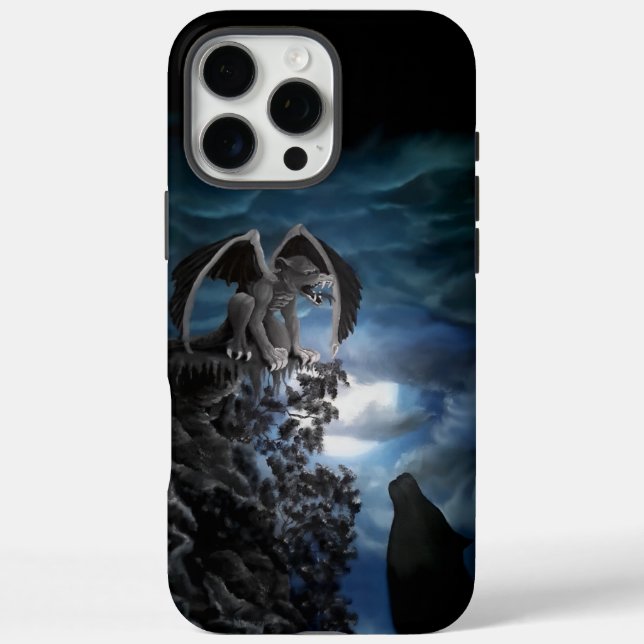 Wolf Moon - Wolf with Golem Case-Mate iPhone Case (Back)