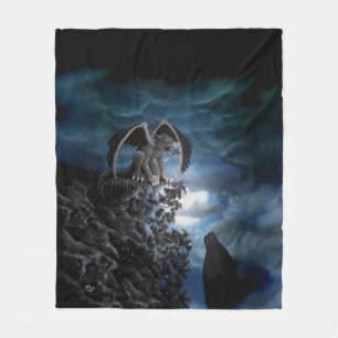 Wolf Moon - Wolf with Golem Fleece Blanket
