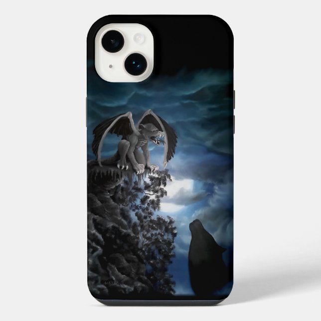 Wolf Moon - Wolf with Golem iPhone Case (Back)