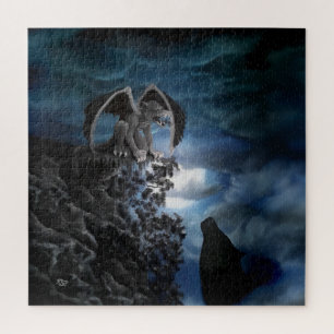 Wolf Moon - Wolf with Golem Jigsaw Puzzle
