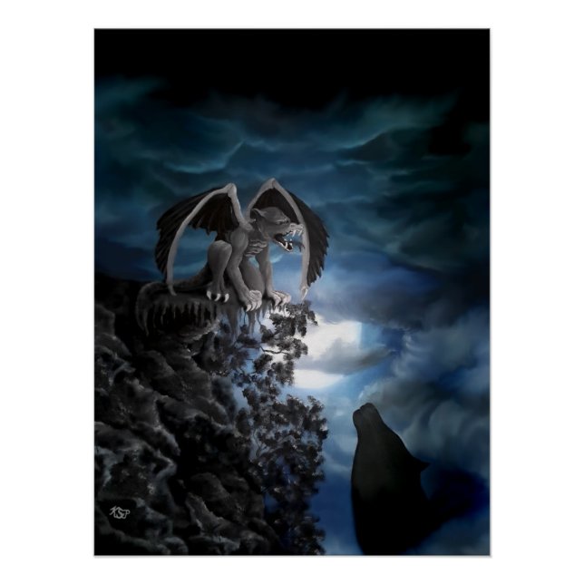 Wolf Moon - Wolf with Golem Poster (Front)