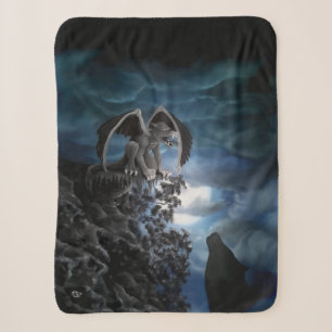 Wolf Moon - Wolf with Golem Sherpa Blanket