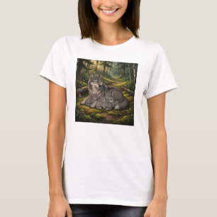 Wolf Mother And Pups T-Shirt