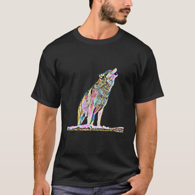 Wolf Motif Pack Moon Wild Lupus Colourful Wolves T-Shirt (Front)