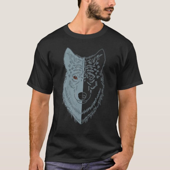 Wolf Motif Predator Face Wolfs 1 T-Shirt (Front)