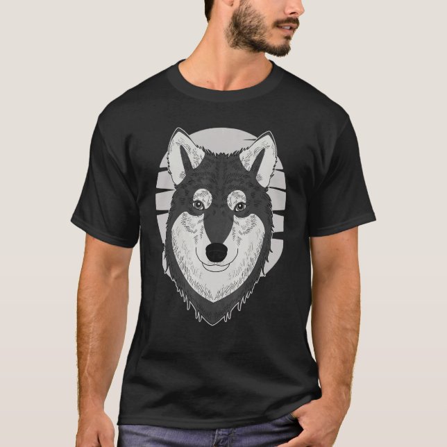 Wolf Motif Predator Pet Face Wolfs Raptor Imprint  T-Shirt (Front)