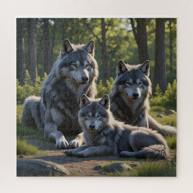 Wolf Mum and Pup Jigsaw Puzzle (Vertical)