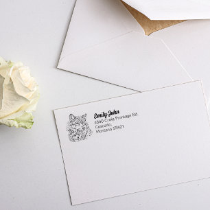 Wolf Mum Return Address Rubber Stamp