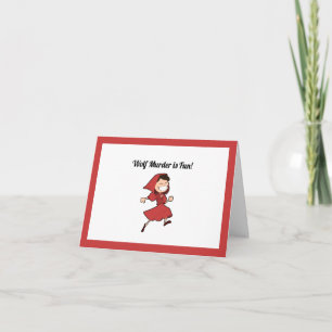 Wolf Murder Little Red Riding Hood Funny Cartoon Card