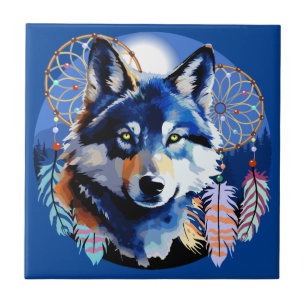 Wolf Native Animal Spirit Ceramic Tile