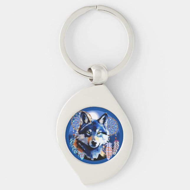 Wolf Native Animal Spirit    Key Ring (Front)