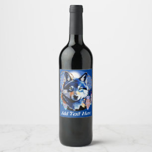 Wolf Native Animal Spirit  Wine Label