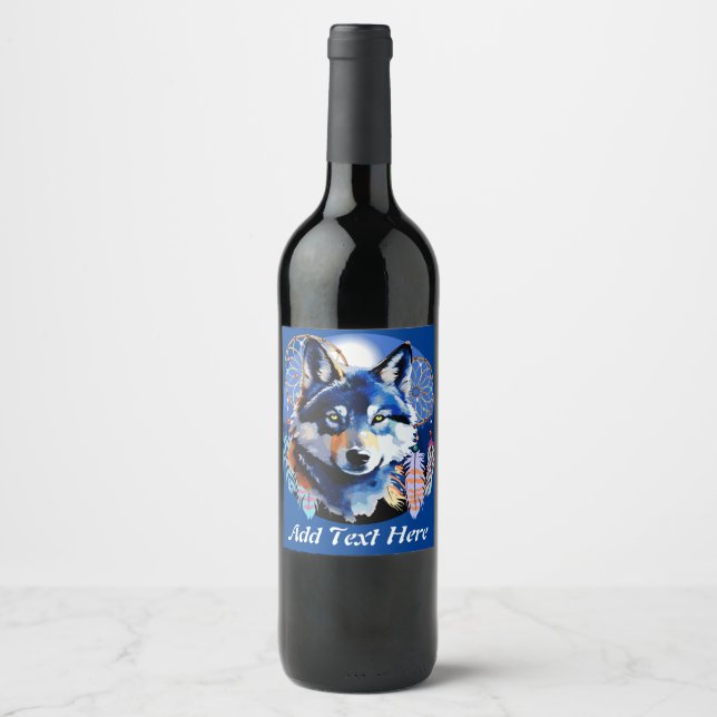 Wolf Native Animal Spirit  Wine Label (Front)