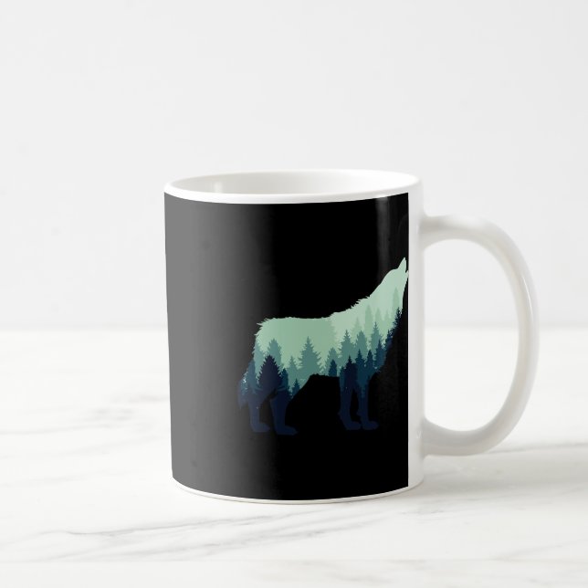 Wolf Nature Outdoor Forest Camping Hiking Gift  Coffee Mug (Right)