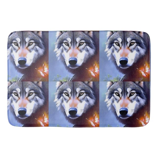 Wolf Oil Paint The Essence Of Beauty,  Bath Mat (Front)