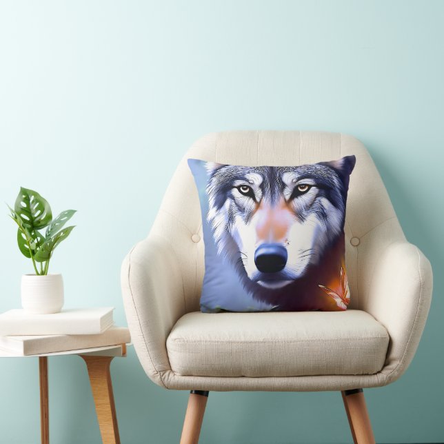 Wolf Oil Paint The Essence Of Beauty,  Cushion (Chair)