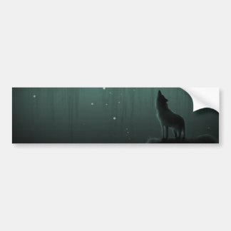 wolf on a hill bumper sticker