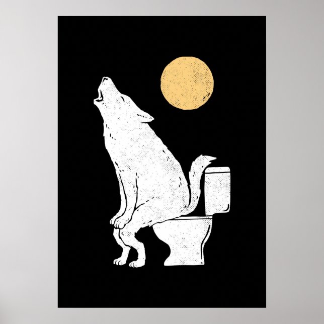 Wolf on bathroom c poster (Front)