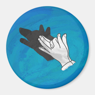 Wolf On Blue Magnet