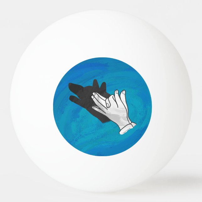 Wolf On Blue Ping Pong Ball (Back)