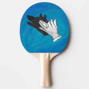 Wolf On Blue Ping Pong Paddle