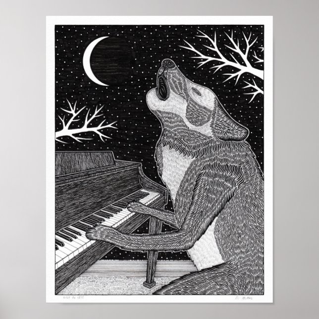 Wolf on Keys Poster (Front)