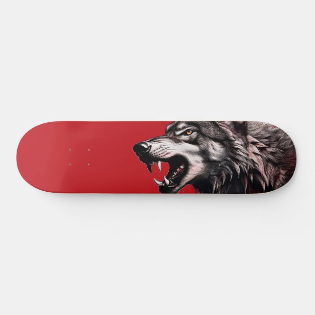 Wolf on Red Skateboard (Horz)