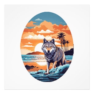 Wolf on the Beach Photo Print