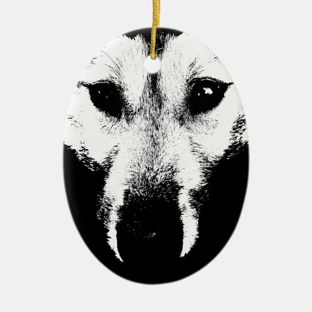 Wolf Ornament Personalised Wolf Pup Decoration (Front)