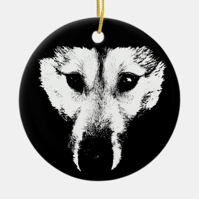 Wolf Ornament Wolf Dog Keepsake Dog Gifts (Front)