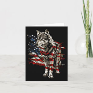 Wolf Outfit Patriotic Wolves 4th Of July Usa Ameri Card