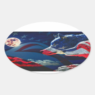 Wolf Oval Sticker