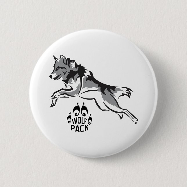 WOLF PACK 6 CM ROUND BADGE (Front)