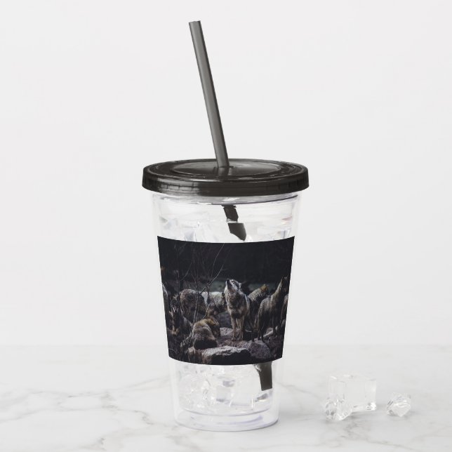 Wolf Pack Acrylic Tumbler (Front Ice)