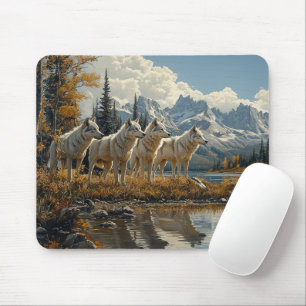 Wolf Pack by the Lake Mouse Pad