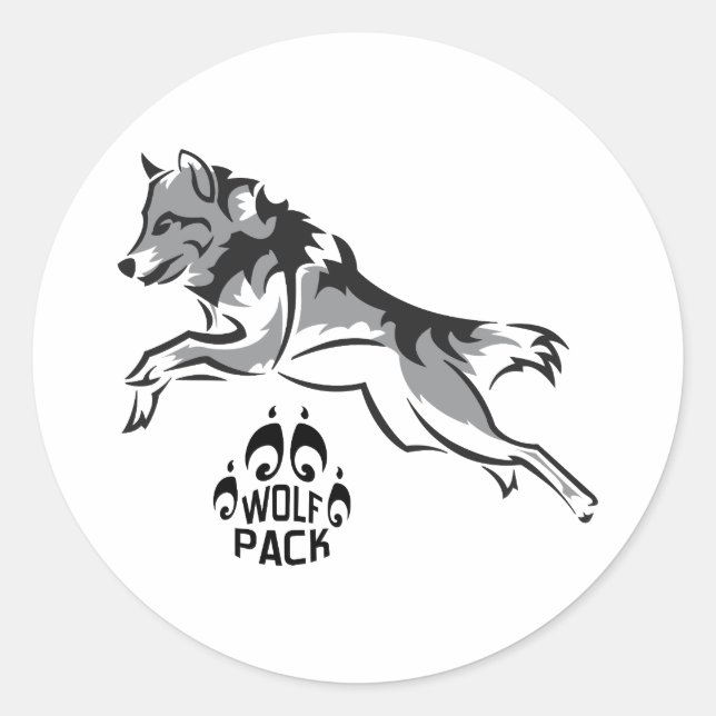 WOLF PACK CLASSIC ROUND STICKER (Front)