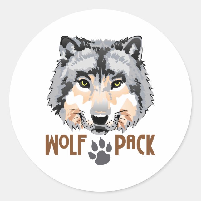 WOLF PACK CLASSIC ROUND STICKER (Front)