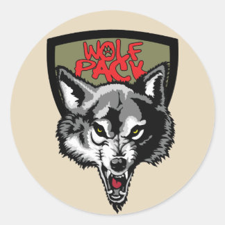 wolf pack classic round sticker