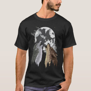 Wolf Pack Cool Wild Animal Aesthetics Howling At T T-Shirt