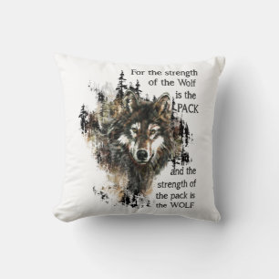 Wolf & Pack Family Inspirational Quote Cushion