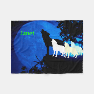 Wolf pack fleece blanket