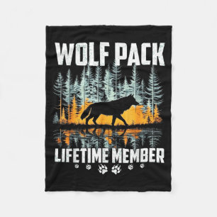 Wolf pack howling wolf lifetime member wildlife fleece blanket