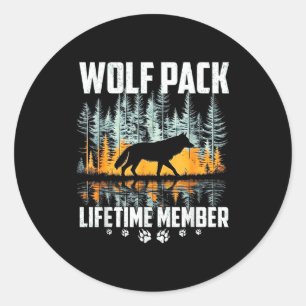 Wolf Pack Howling Wolf Lifetime Member Wildlife Fo Classic Round Sticker