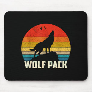 Wolf pack howling wolves lovers vintage sunset mem mouse pad
