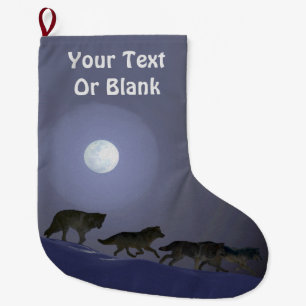 Wolf Pack Large Christmas Stocking