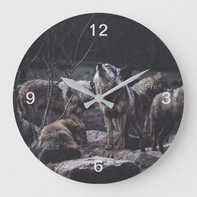 Wolf Pack Large Clock (Front)
