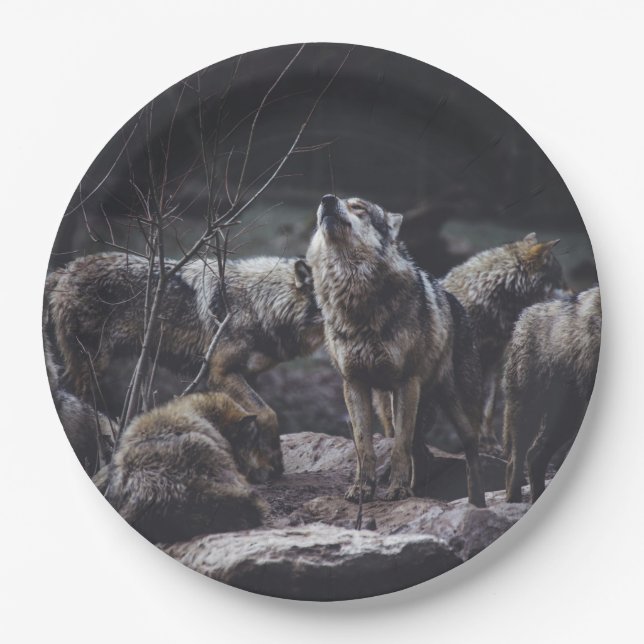 Wolf Pack Paper Plate (Front)