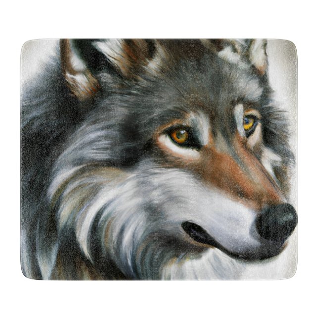 Wolf Painting Cutting Board (Front)