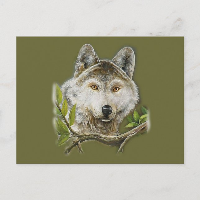 Wolf Painting with just face Postcard (Front)